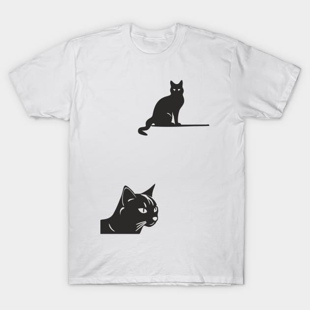 Two Cats T-Shirt by aceofspace